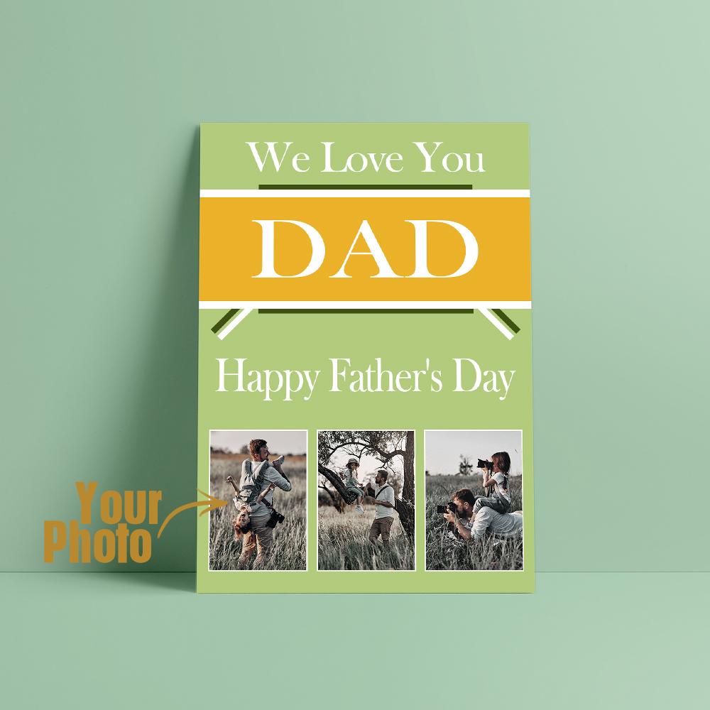 Tarjeta De Felicitación Personalizada Con 3 Fotos Tarjeta Especial De Regalo Para El Día Del Padre