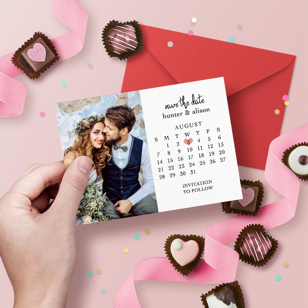 Tarjetas Personalizadas Para Guardar La Fecha Tarjeta De Felicitación De Texto Con Foto Personalizada - soufeeles