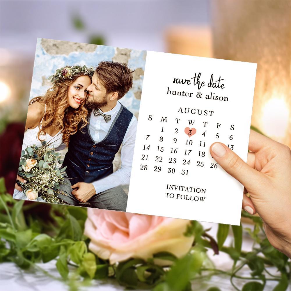 Tarjetas Personalizadas Para Guardar La Fecha Tarjeta De Felicitación De Texto Con Foto Personalizada - soufeeles