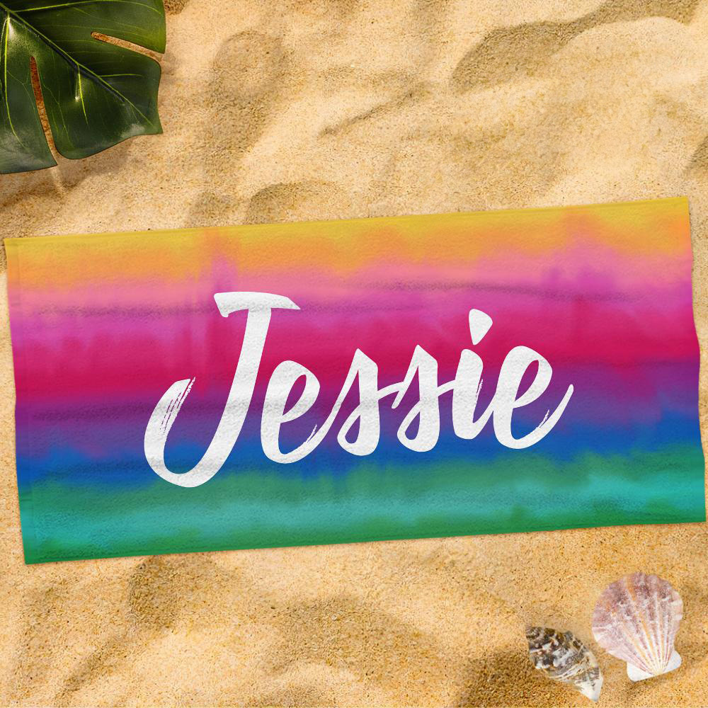 Toalla Personalizada Grabada Con Nombre Colorful-jessie