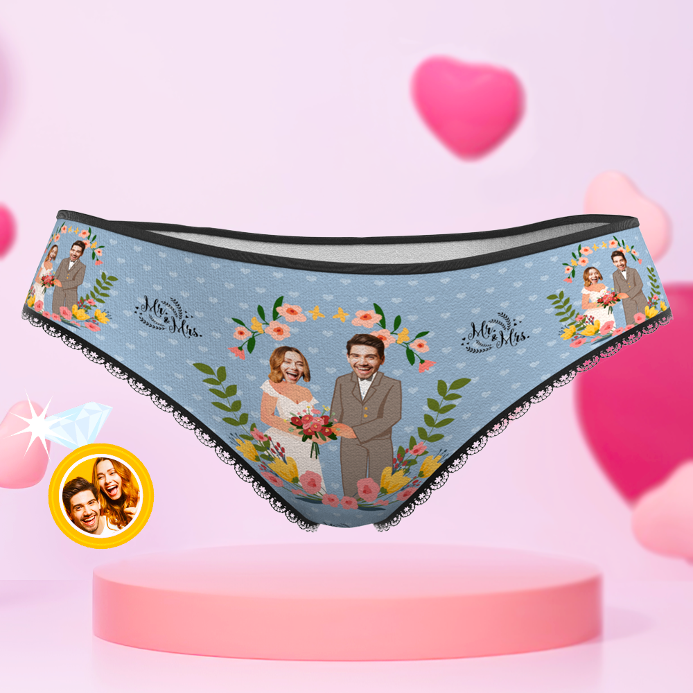 Ropa Interior De Cara Personalizada Bragas De Pareja De Boda Personalizadas Regalo De Luna De Miel - soufeeles