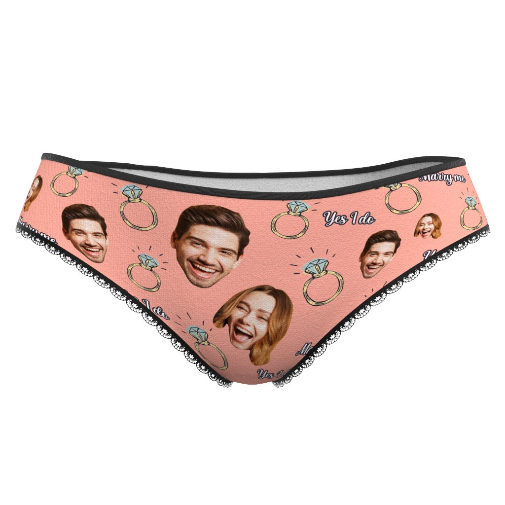 Ropa Interior De Cara Personalizada Bragas De Cara De Pareja Personalizadas Regalo De Boda - soufeeles