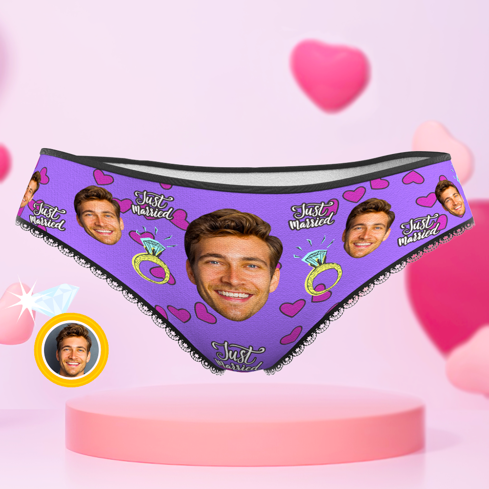 Ropa Interior De Cara Personalizada Braguitas Recién Casadas Personalizadas Regalo Para Ella - soufeeles
