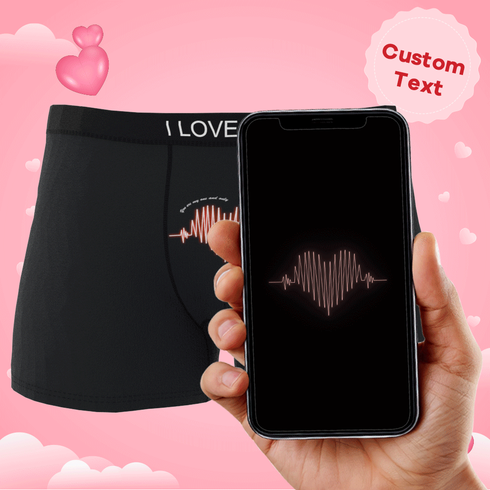 Regalo Personalizado De La Ropa Interior De Los Hombres De La Ropa Interior Del Electrocardiograma Del Boxeador Del Texto Para La Opini��n Ar Del Novio - soufeeles
