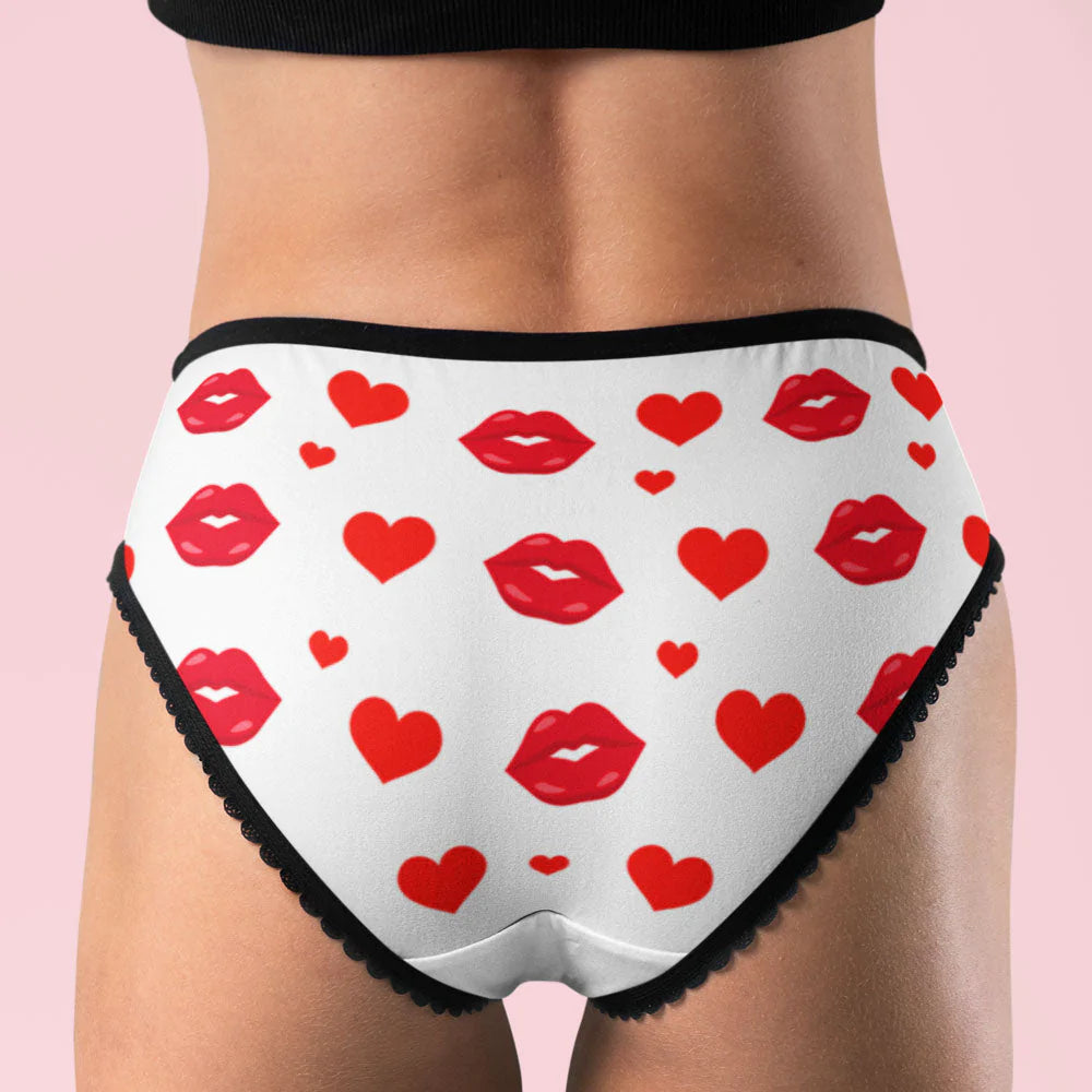 Labios De Cara Personalizados Y Ropa Interior De Corazón Para Su Regalo De San Valentín De Tangas Personalizadas - soufeeles