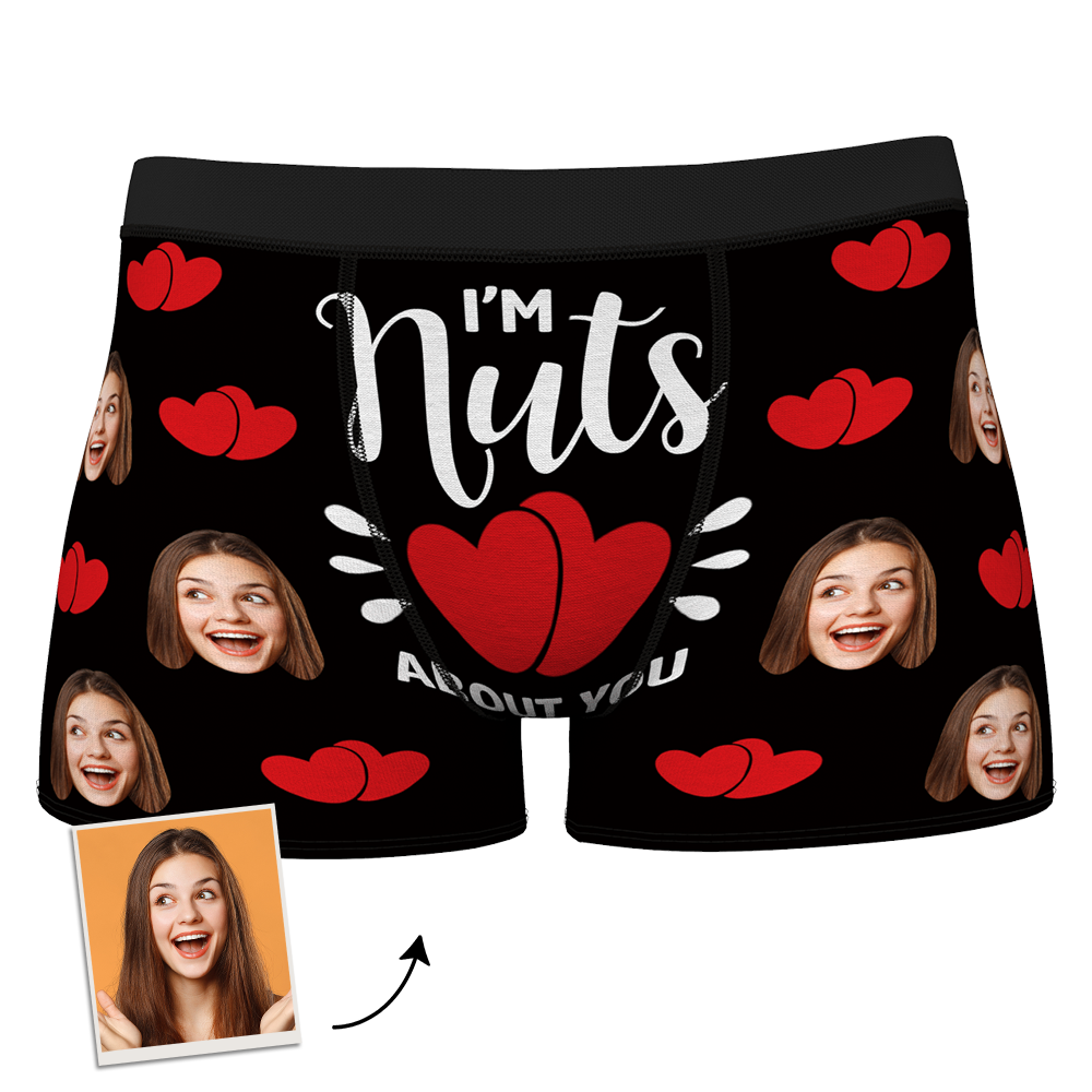 Boxer Con Foto Personalizada, Girlfriend'S Face I'M Nuts - Hombre