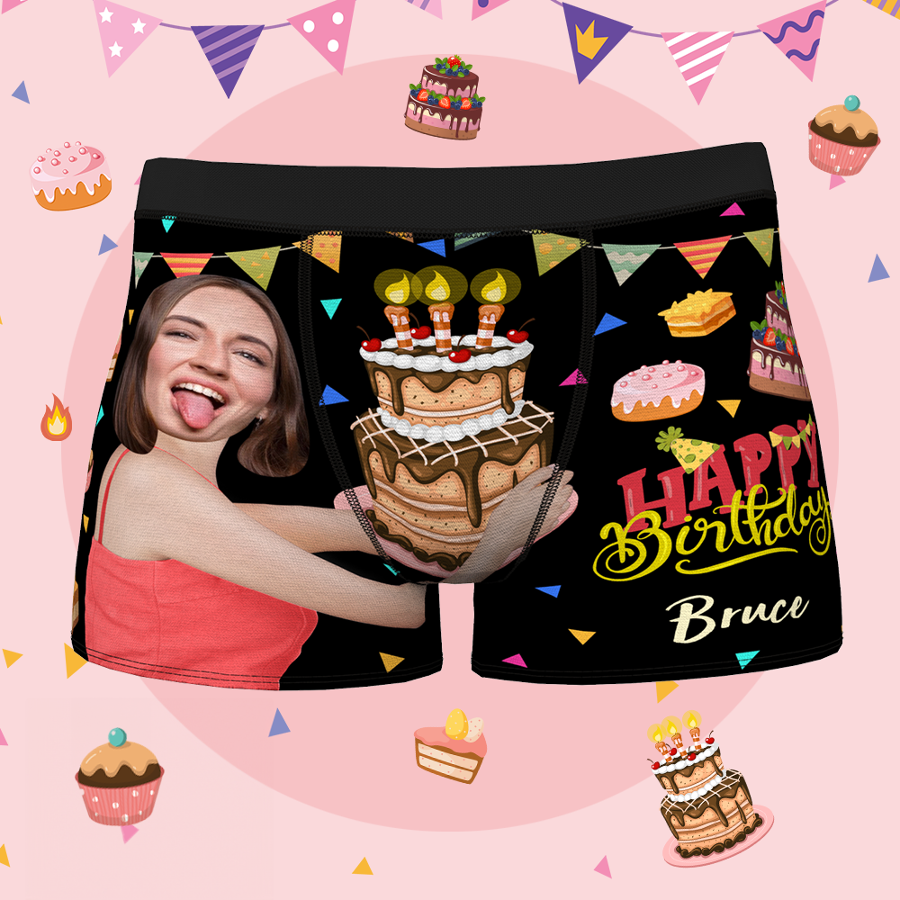Calzoncillos Tipo Bóxer Con Estampado Completo de Happy Birthday Para Hombre, Regalo Perfecto Para tu Marido, Tu Novio