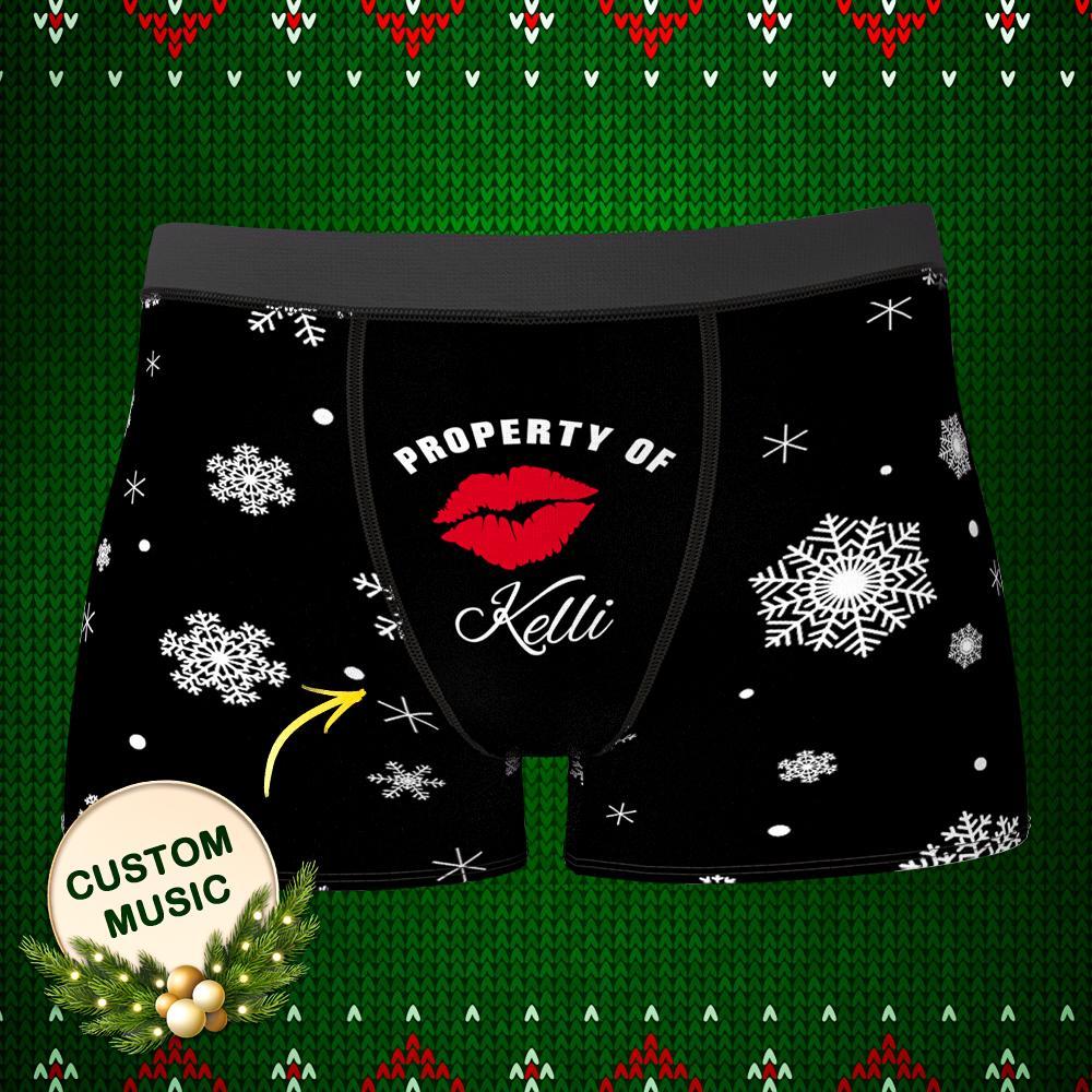 Regalo De Navidad De Los Boxeadores Atractivos Del Amor Del Labio Del Boxeador Del Nombre Personalizado Para Él