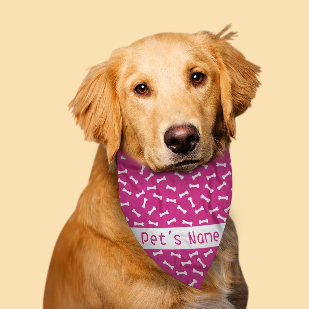 Regalo De Bufanda Rosa Para Mascotas Con Grabado Personalizado