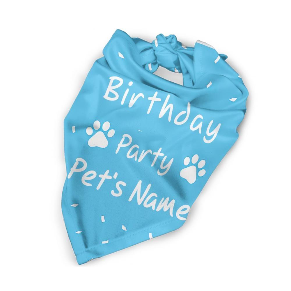 Regalo De Bufanda Para Mascotas Azul Claro Grabado Personalizado