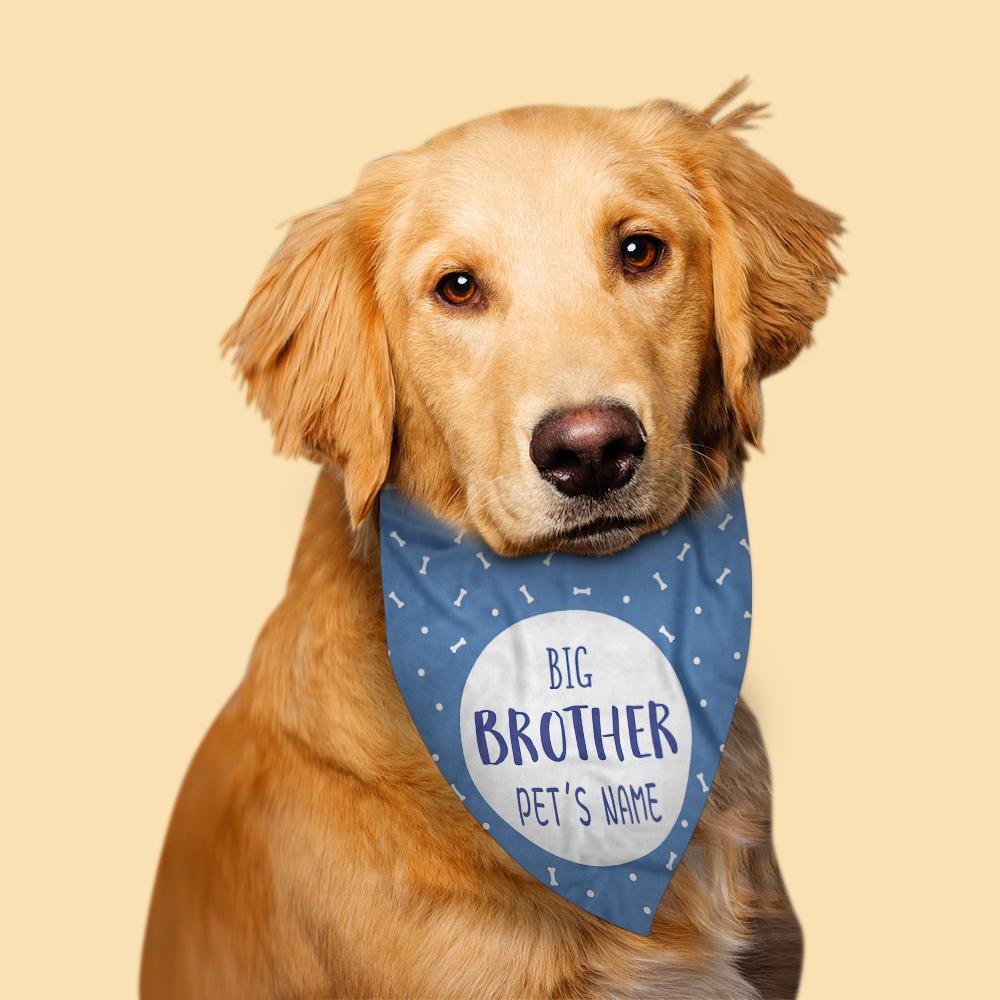 Regalo De Bufanda Para Mascotas Azul Oscuro Grabado Personalizado