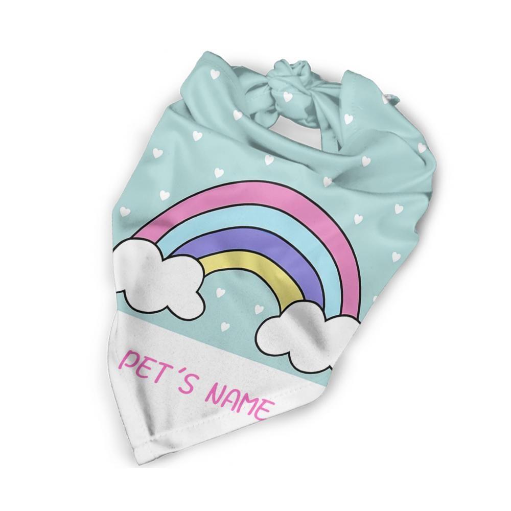 Regalo Personalizado De Bufanda Para Mascotas Con Arco Iris Grabado