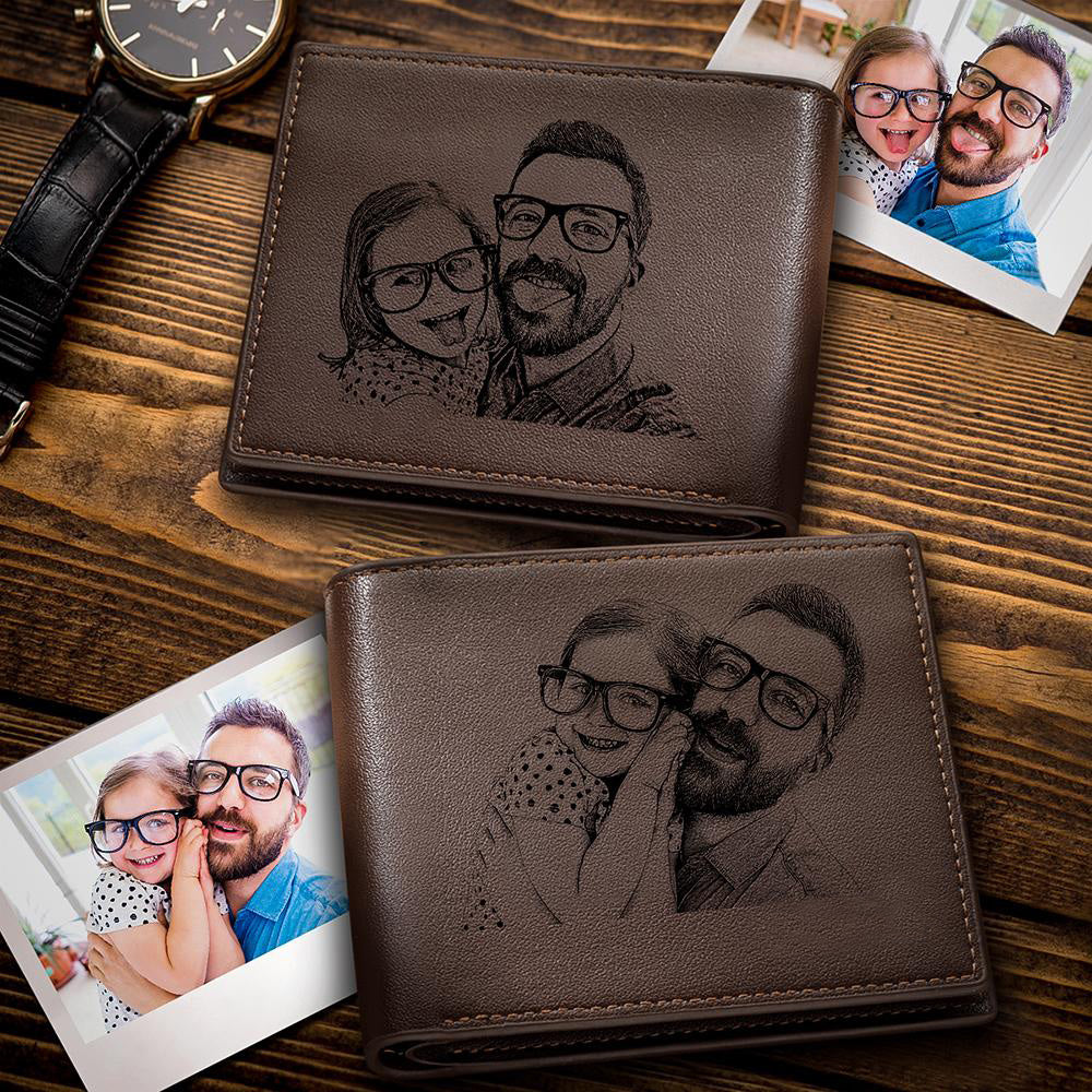 Personalizada Foto Cartera con Dos Fotos Regalo del Día de Padre