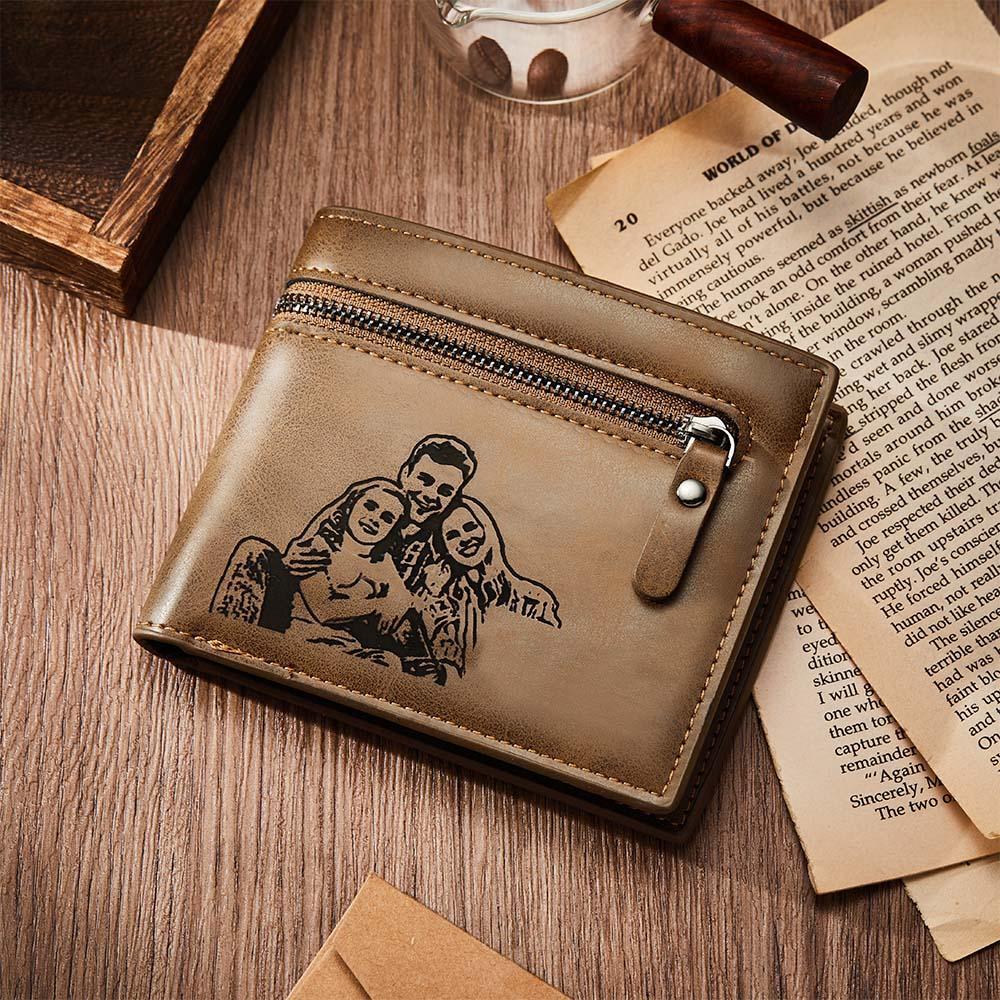 Billetera Plegable Personalizada Con Foto Grabada Y Texto Para Hombre, Billetera Para Novio, Marido, Papá, Hijo, Aniversario, Regalo De Navidad - soufeeles