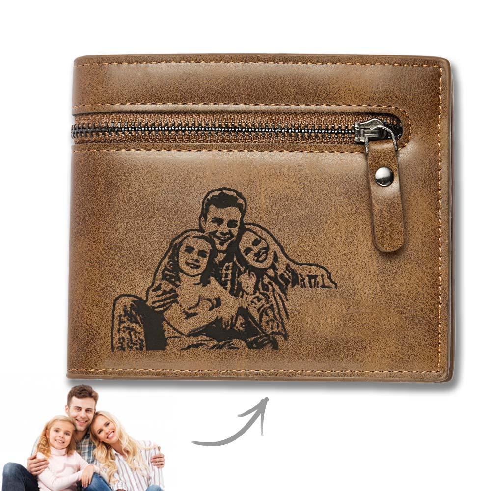 Billetera Plegable Personalizada Con Foto Grabada Y Texto Para Hombre, Billetera Para Novio, Marido, Papá, Hijo, Aniversario, Regalo De Navidad