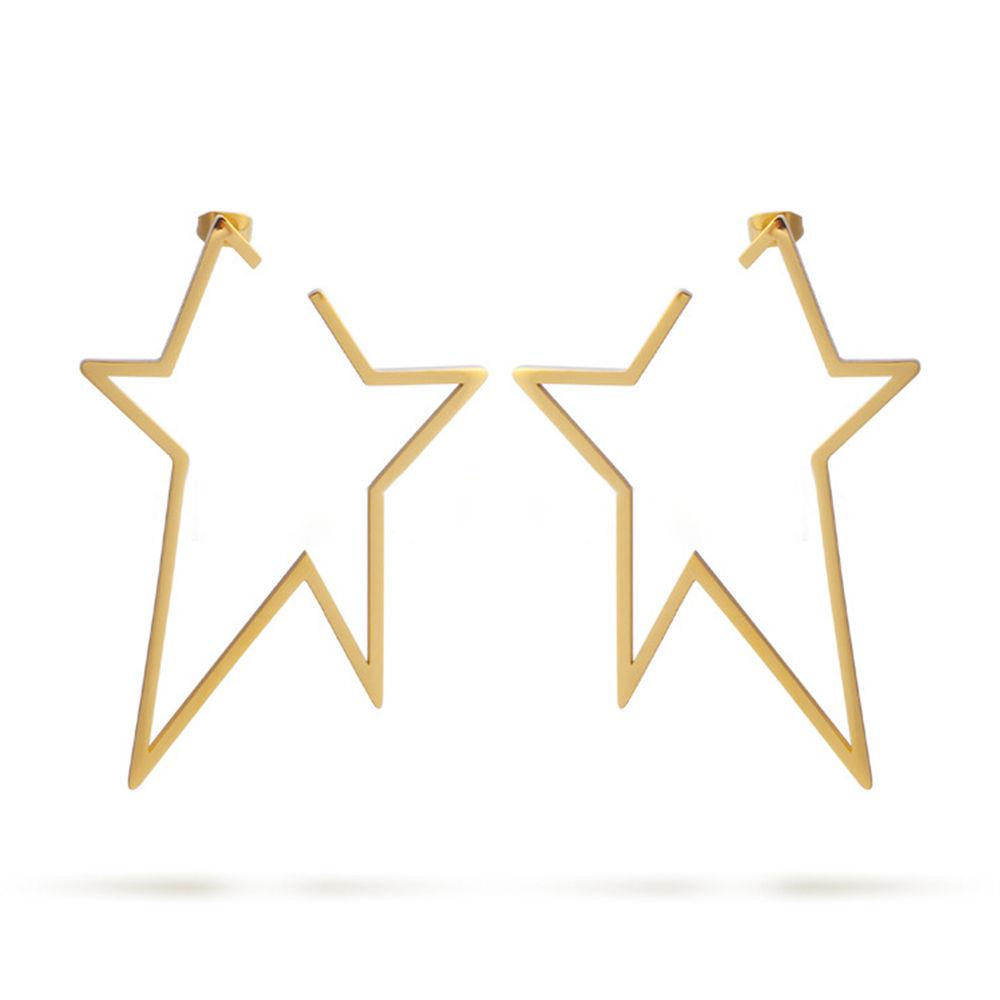 Pendientes Estrella Aleación Chapada En Oro