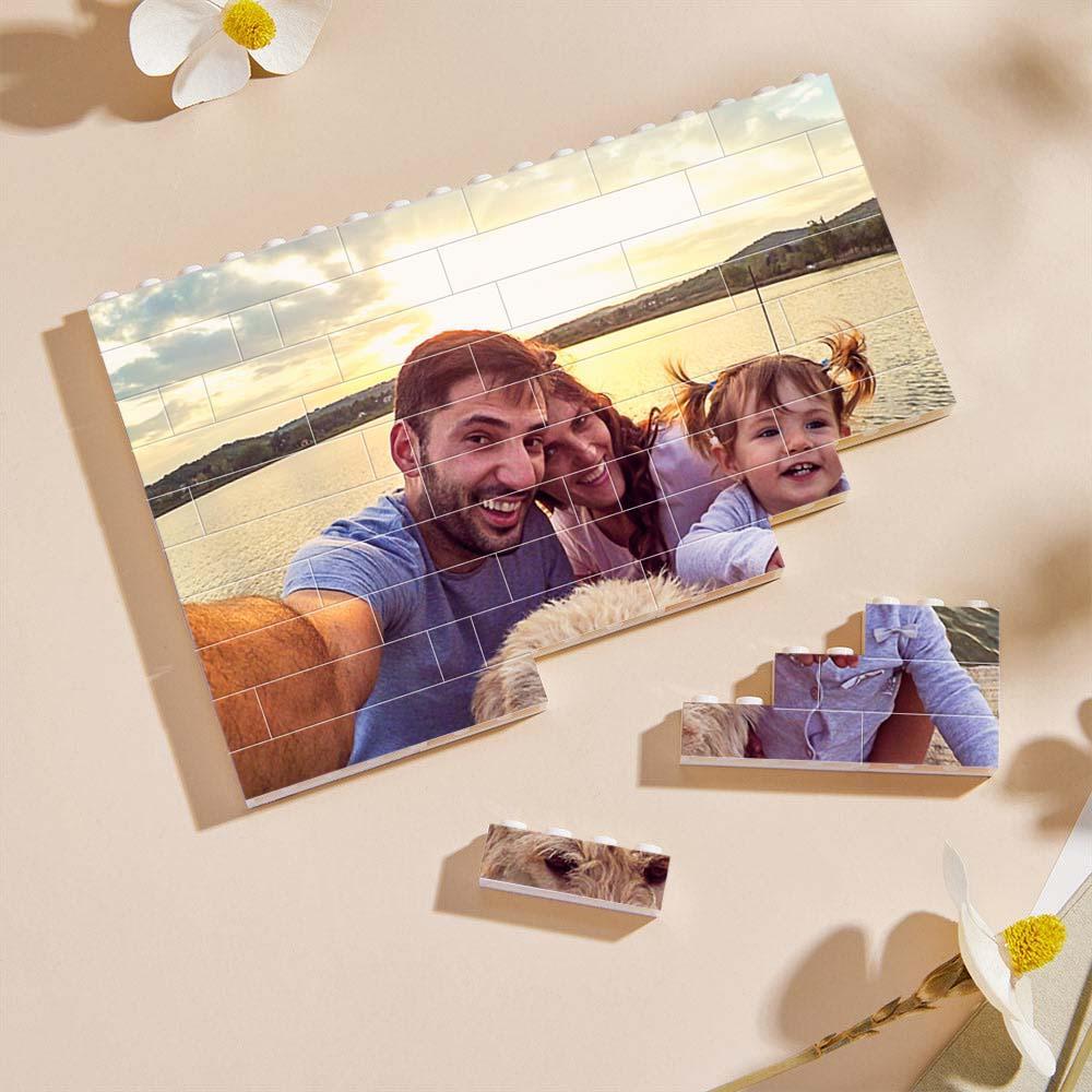 Rompecabezas De Bloques De Construcción Con Foto Personalizada, Regalo De Forma Cuadrada De Ladrillo De Construcción Personalizado Para La Familia - soufeeles