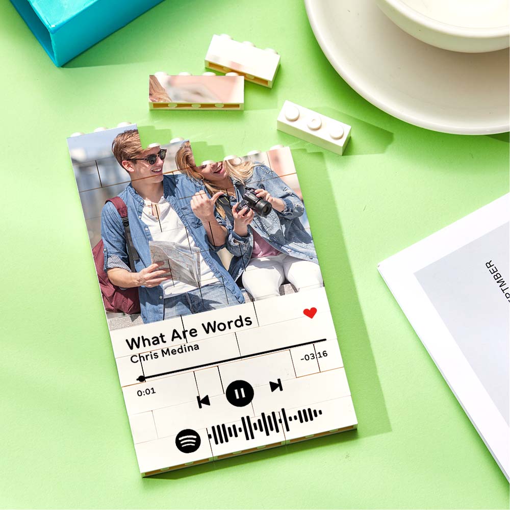 Bloque De Construcción De Fotos Personalizado Código De Spotify Personalizado Regalos Para Él - soufeeles