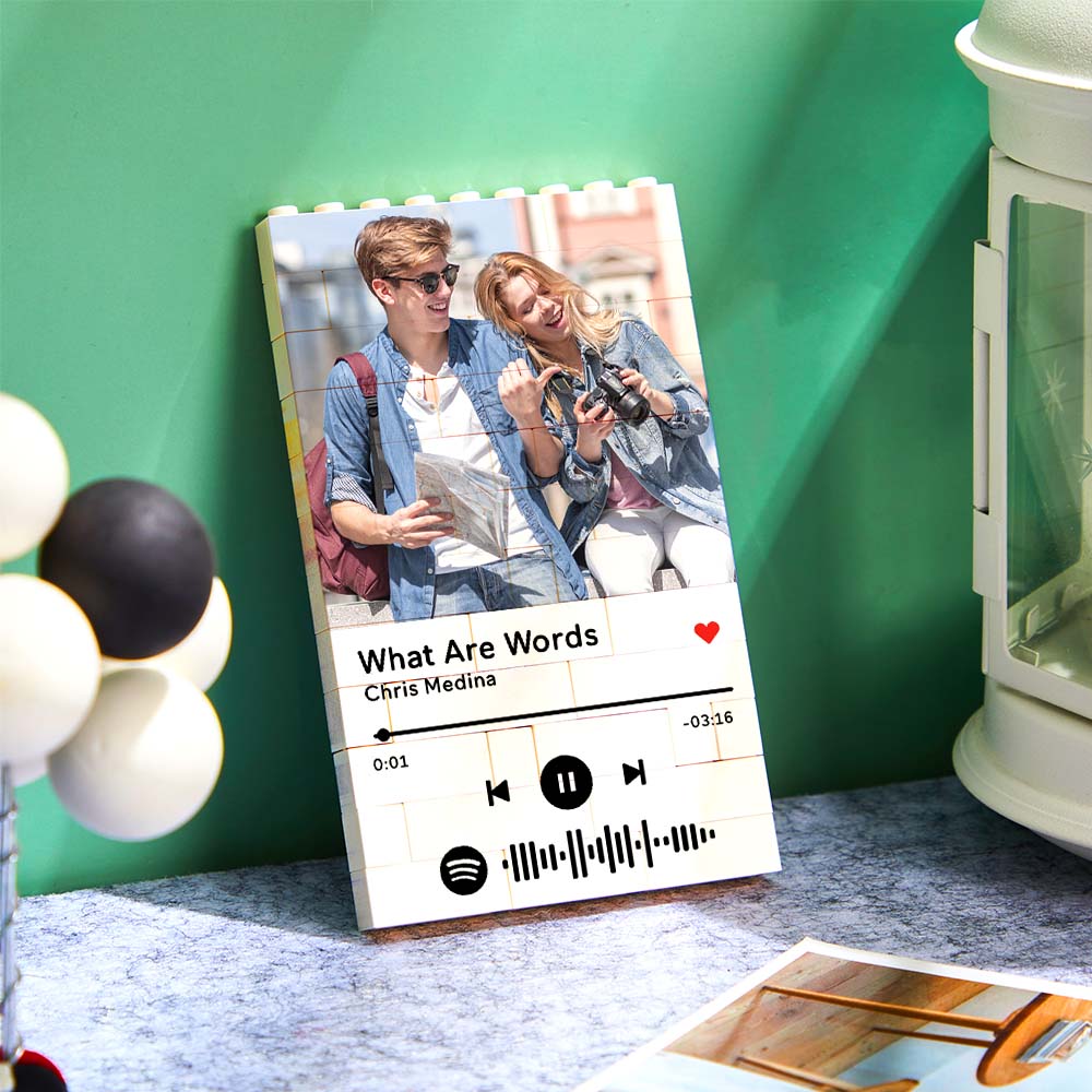 Bloque De Construcción De Fotos Personalizado Código De Spotify Personalizado Regalos Para Él - soufeeles