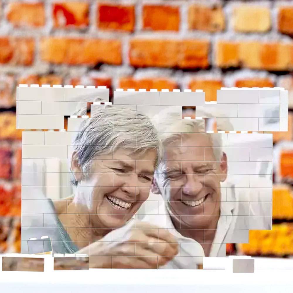 Rompecabezas De Bloques De Construcción Con Foto Personalizada, Grabado De Ladrillo De Construcción Personalizado, Regalo De Forma Cuadrada Para Aniversario - soufeeles