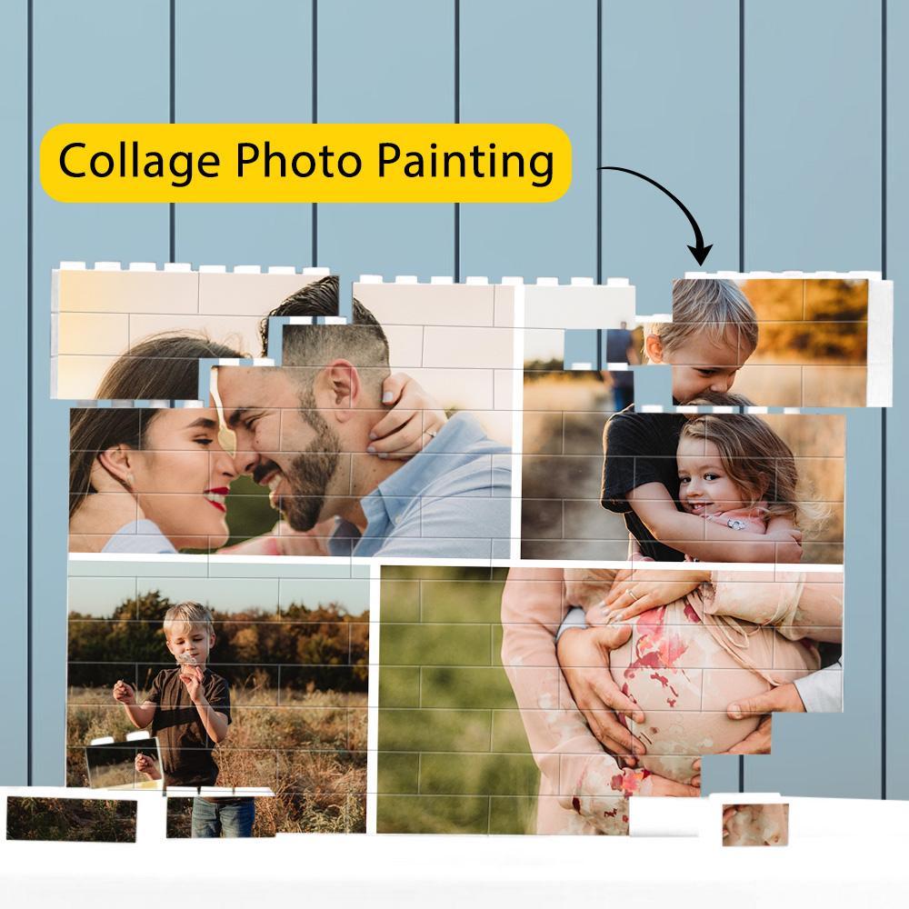 Collage Personalizado Multifoto Edificio Ladrillo Personalizado Foto Bloque Cuadrado Forma Regalo Para Su Ser Querido - soufeeles