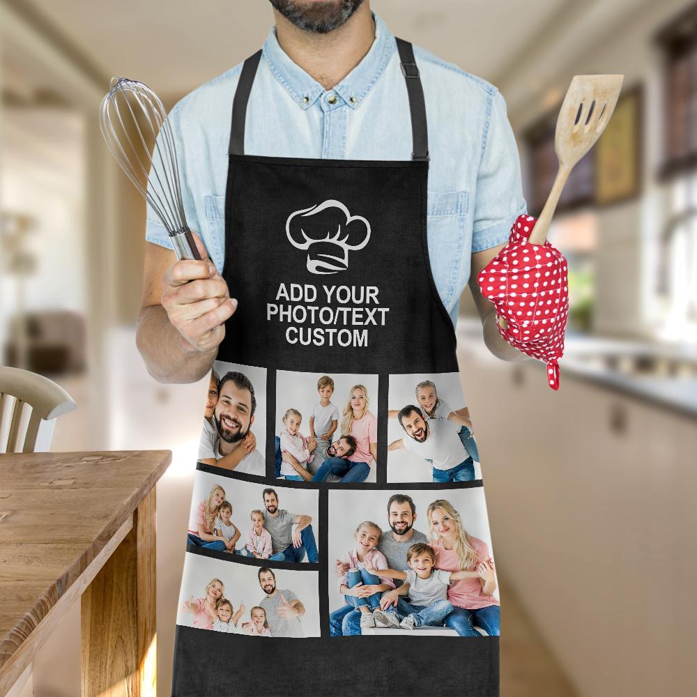 Delantal Personalizado Con Grabado Foto Collage Delantal El Mejor Chef Del Mundo - soufeeles