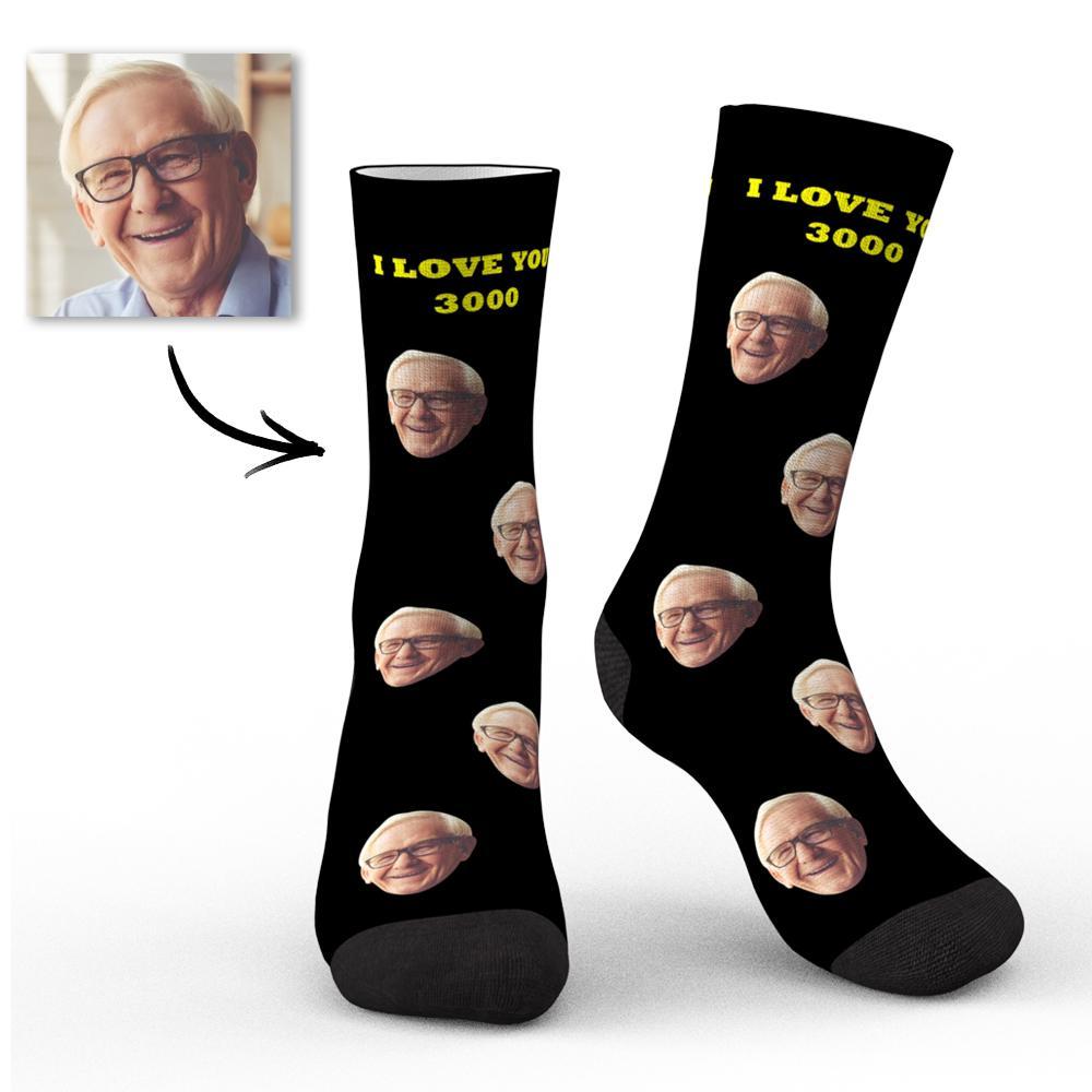 Calcetines De Cara Personalizados I Love You 3000 Con Tu Texto 3d Preview Regalo Perfecto Para El Día Del Padre - soufeeles