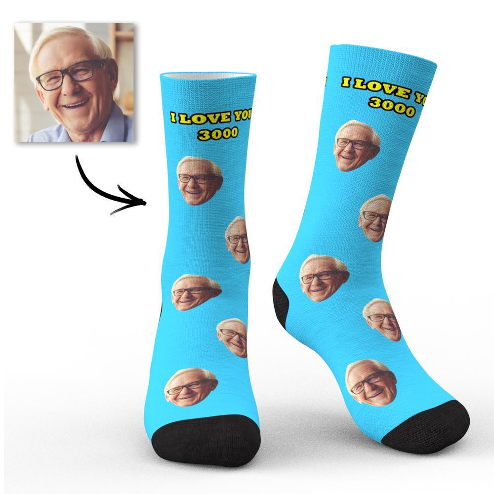 Calcetines De Cara Personalizados I Love You 3000 Con Tu Texto 3d Preview Regalo Perfecto Para El Día Del Padre - soufeeles