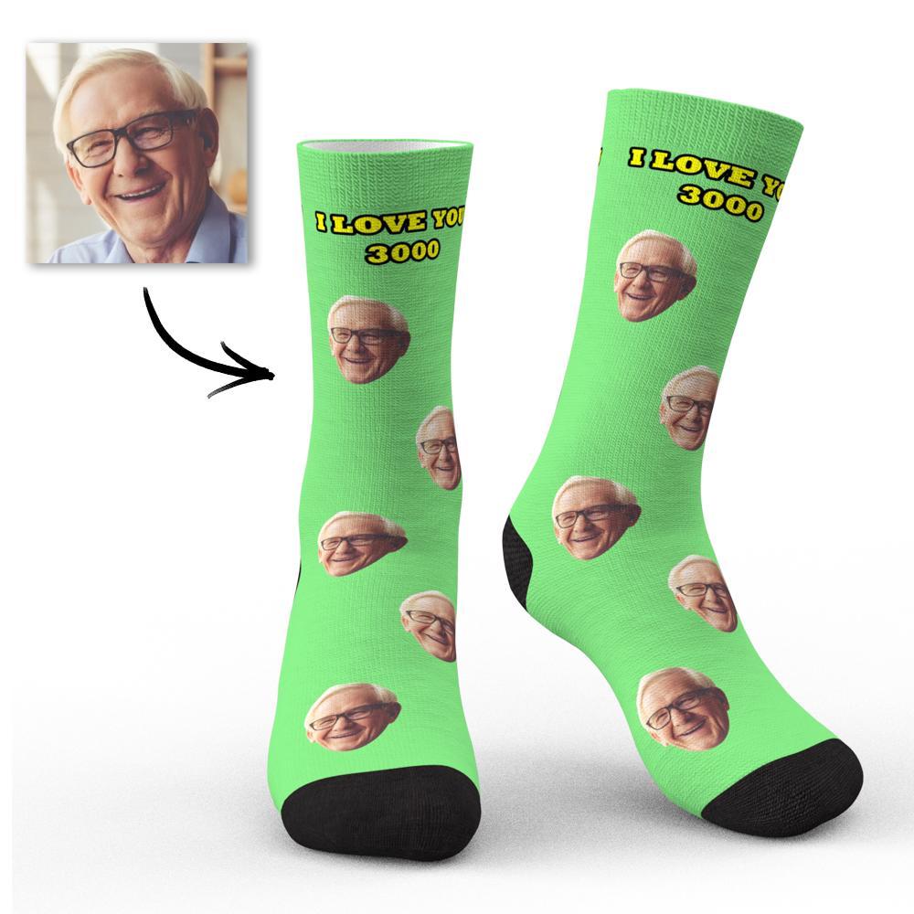 Calcetines De Cara Personalizados I Love You 3000 Con Tu Texto 3d Preview Regalo Perfecto Para El Día Del Padre - soufeeles
