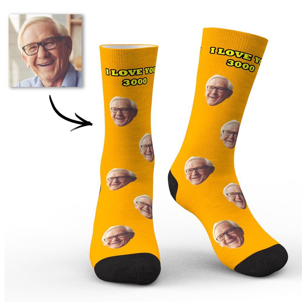 Calcetines De Cara Personalizados I Love You 3000 Con Tu Texto 3d Preview Regalo Perfecto Para El Día Del Padre - soufeeles