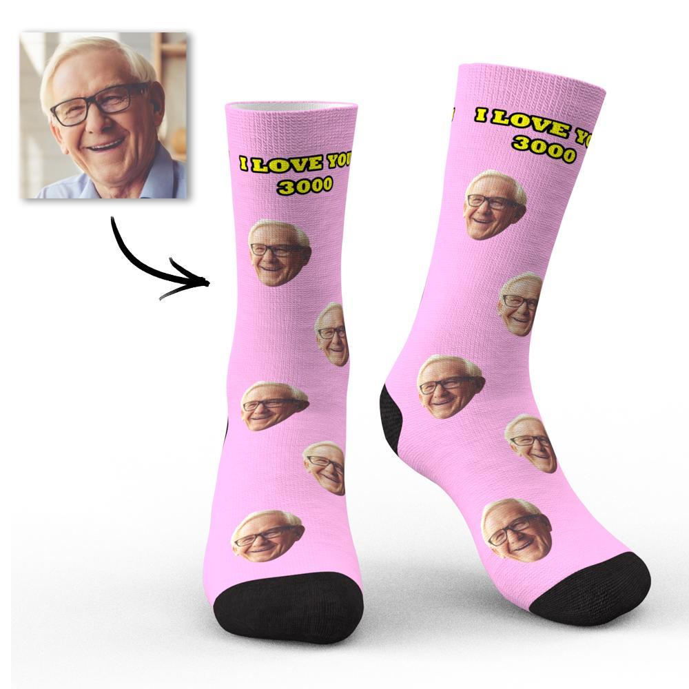 Calcetines De Cara Personalizados I Love You 3000 Con Tu Texto 3d Preview Regalo Perfecto Para El Día Del Padre - soufeeles