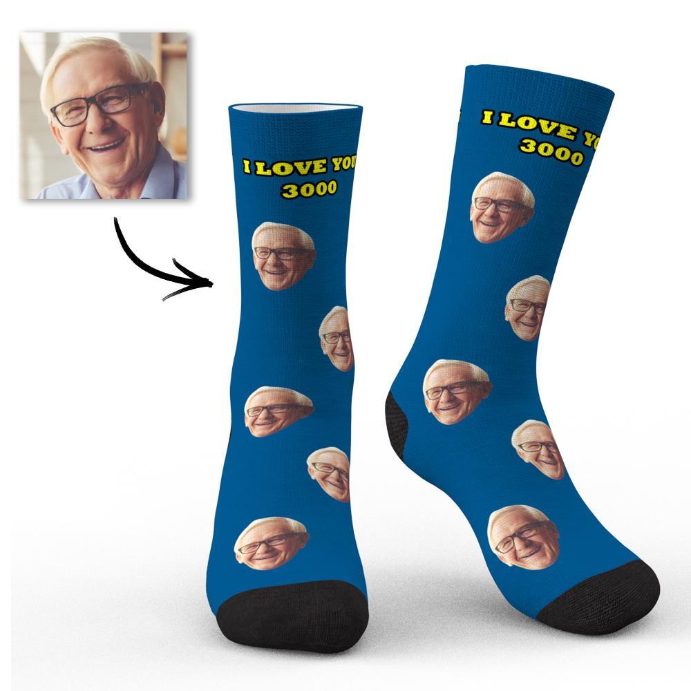 Calcetines De Cara Personalizados I Love You 3000 Con Tu Texto 3d Preview Regalo Perfecto Para El Día Del Padre - soufeeles