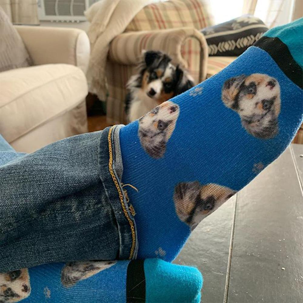 Calcetines con Foto Personalizados, Calcetines con Cara de Perro con Grabado