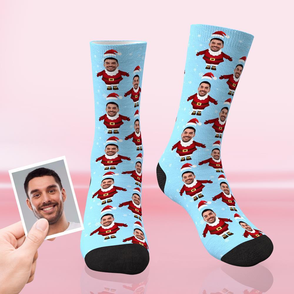 Calcetines Divertidos De Cara Personalizada Calcetines Phoot Personalizados Papá Noel