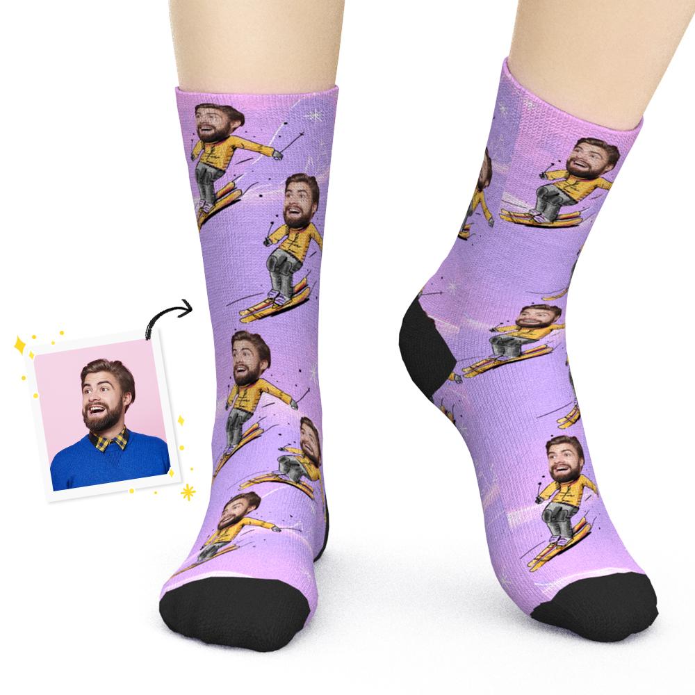 Calcetines De Cara Personalizados Calcetines De Esquí Regalos Para Amantes Del Esquí