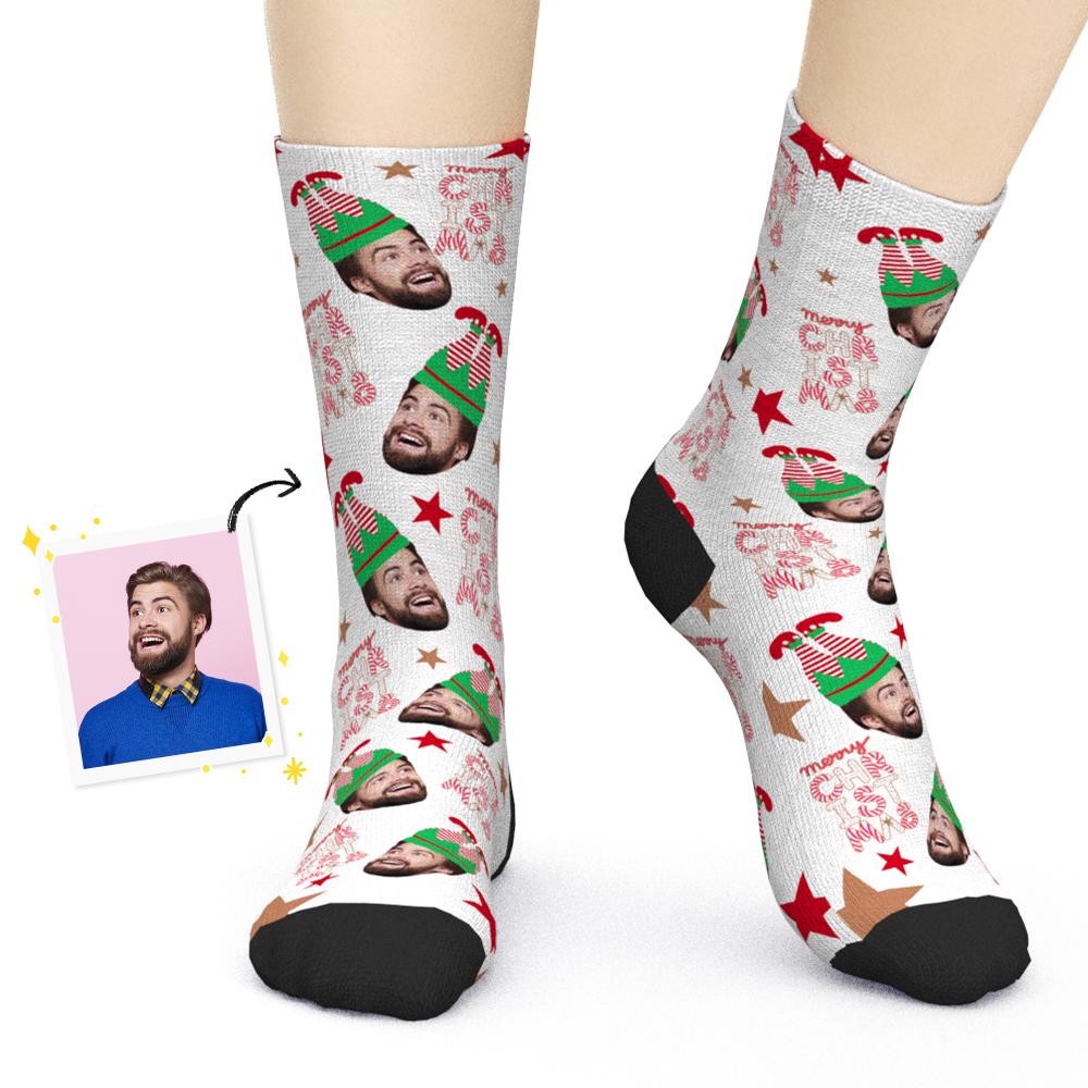 Navidad Calcetines Foto Personalizada Cara Calcetines Gran Regalo De La Novedad