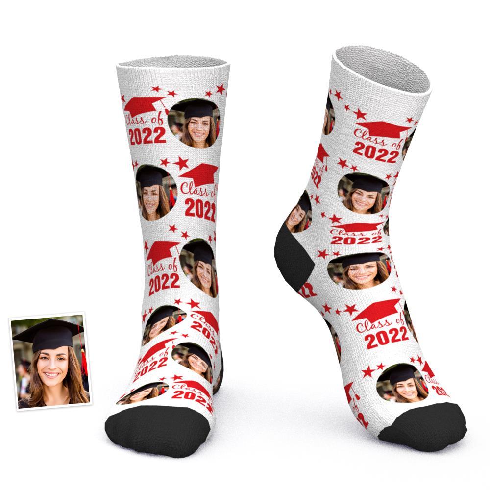 Calcetines Con Foto Grabada Personalizada Clase De Graduación Con Regalo De Año Particular Para Graduado - soufeeles
