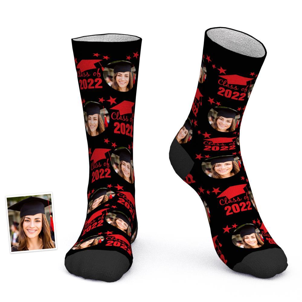 Calcetines Con Foto Grabada Personalizada Clase De Graduación Con Regalo De Año Particular Para Graduado - soufeeles