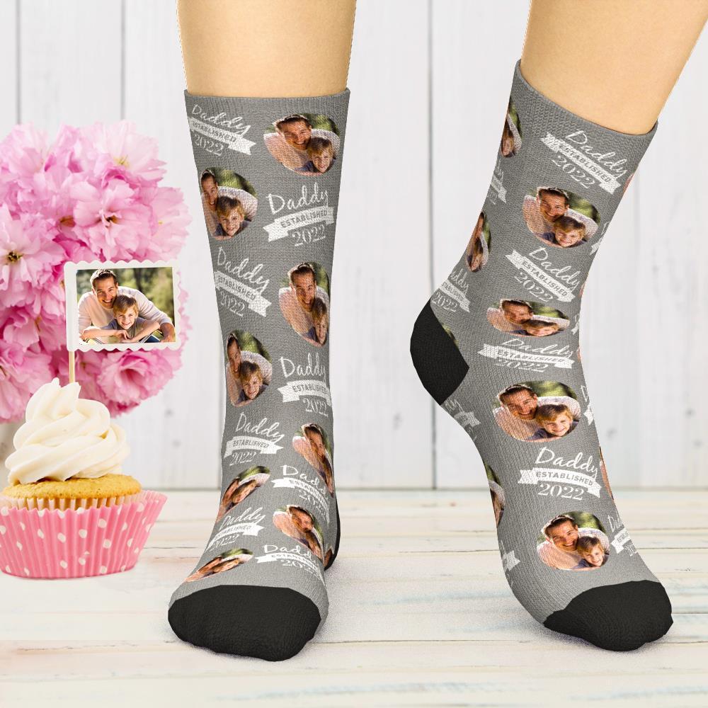 Calcetines Personalizados Con Foto Grabada Calcetines Cómodos Con Un Año En Particular El Mejor Regalo Para Papá - soufeeles