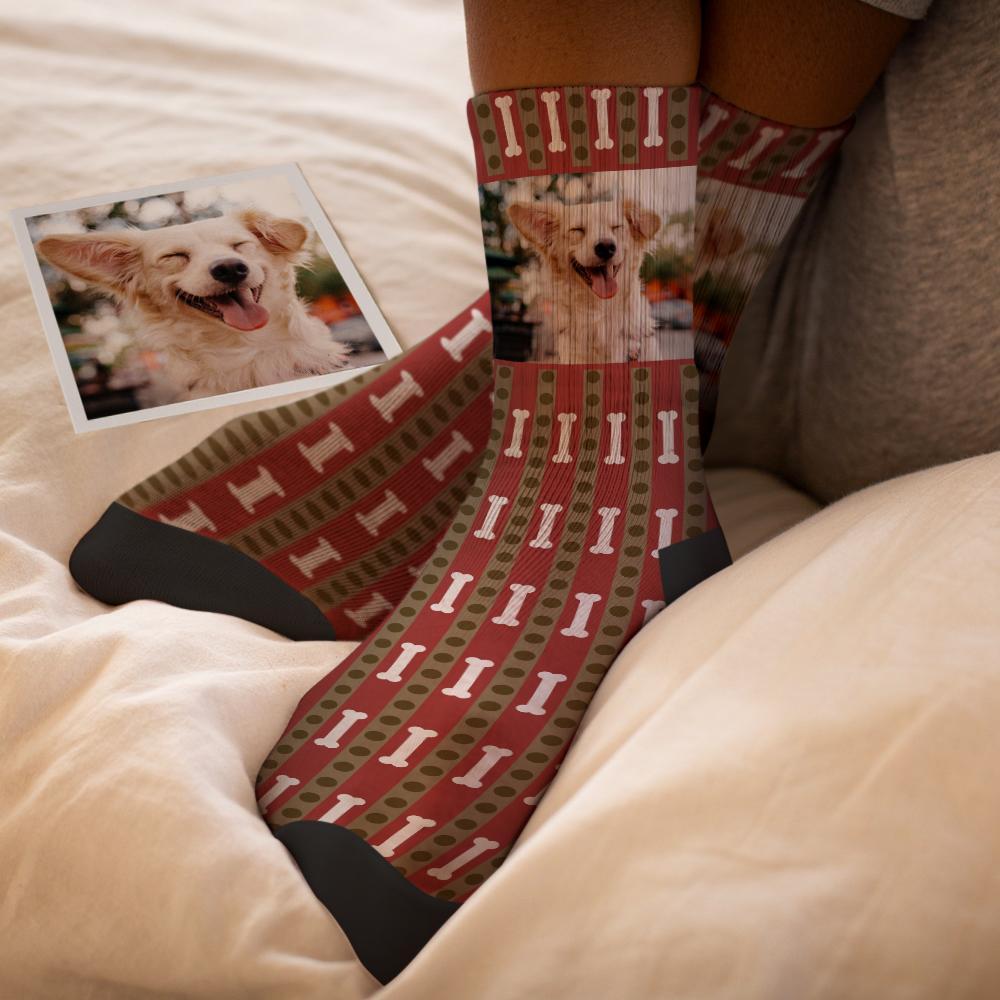 Calcetines Personalizados Con Foto Personalizada Calcetines Con Imagen De Perro Mascota - soufeeles