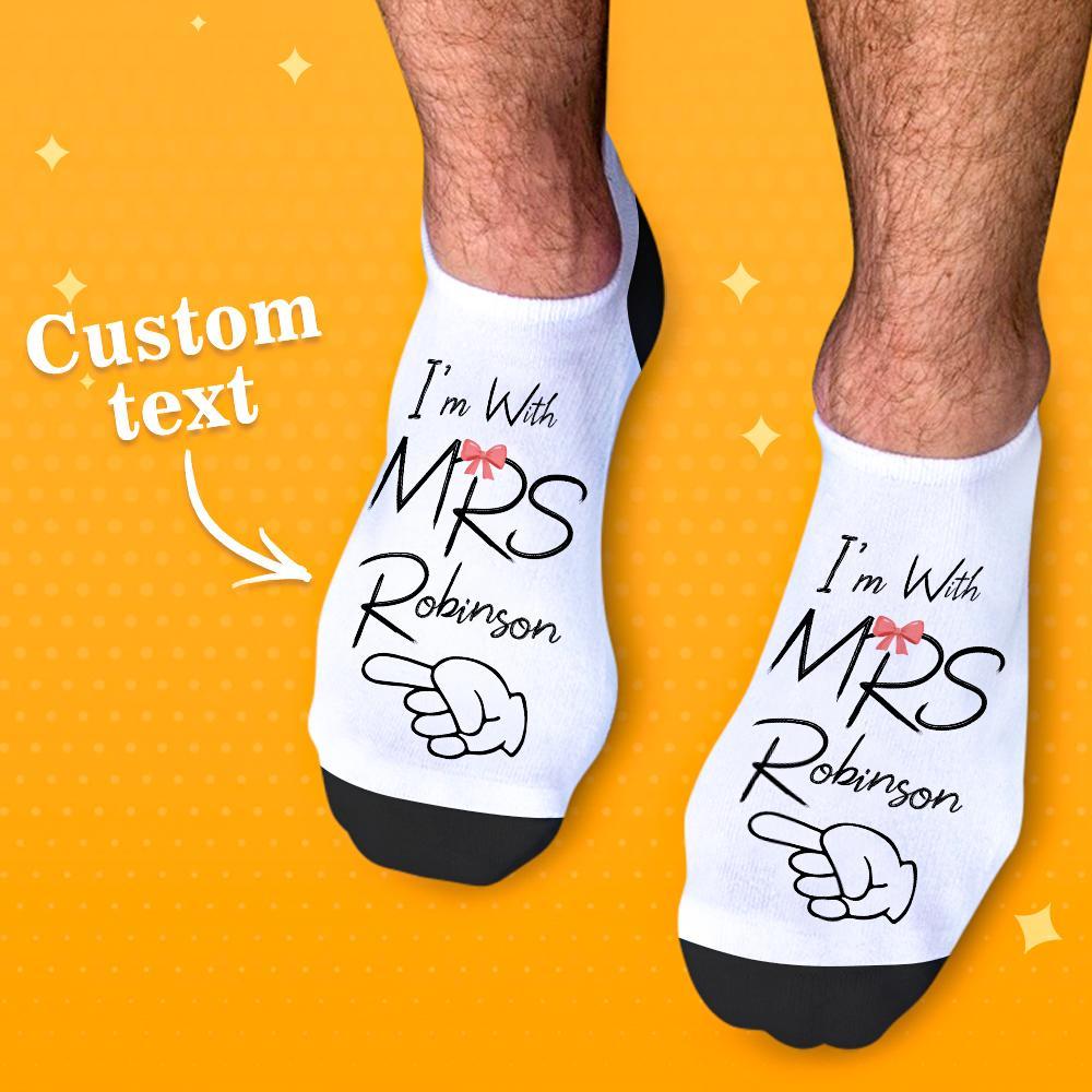 Divertidos Calcetines Personalizados Para Recién Casados regalo De Luna De Miel Para Él Y Ella Calcetines A Juego Para La Novia Y El Novio - soufeeles