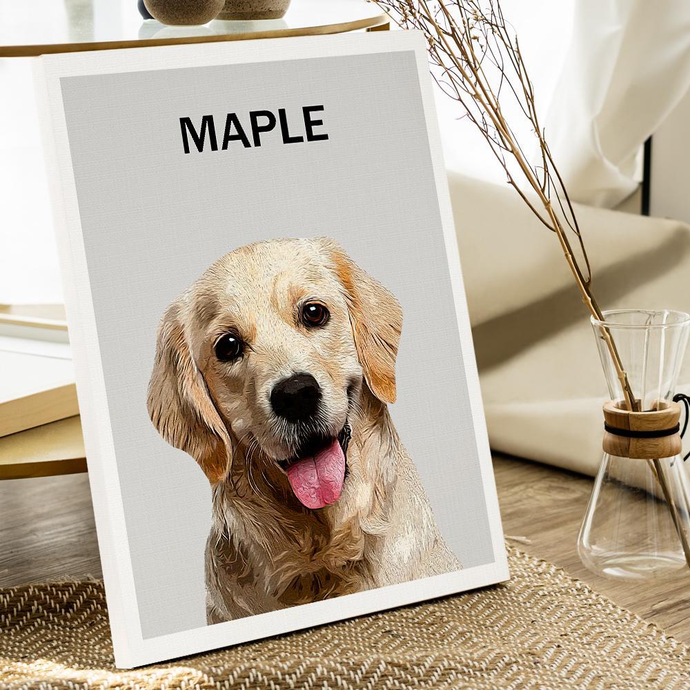 Impresiones En Lienzo Personalizadas Con Nombres Y Fotos Regalo Perfecto Para Los Amantes De Las Mascotas - soufeeles