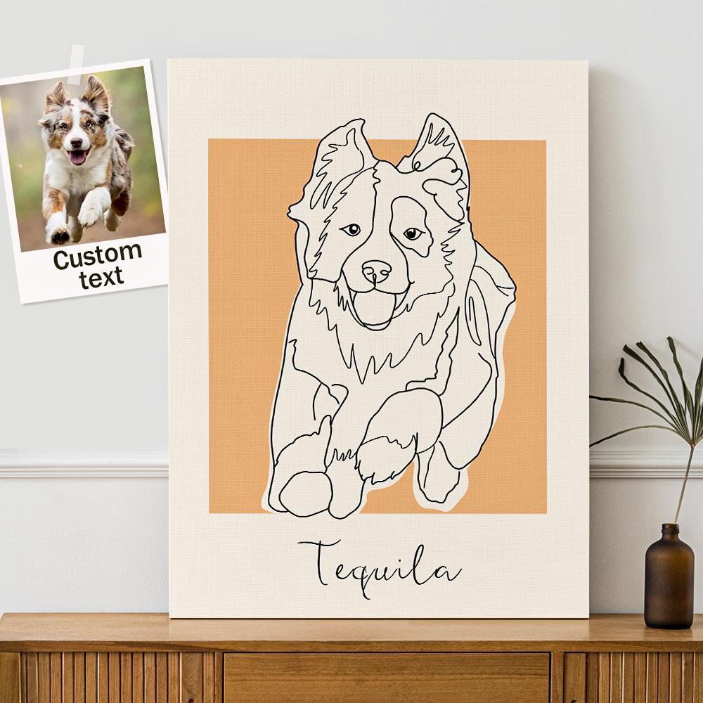 Perro Personalizado Impresiones En Lienzo Foto Y Nombre Regalo Perfecto Para Los Amantes De Las Mascotas - soufeeles