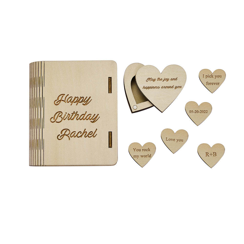 Púas De Guitarra De Corazón Personalizadas Con Caja En Forma De Corazón Caja De Madera Personalizada Regalos De San Valentín - soufeeles