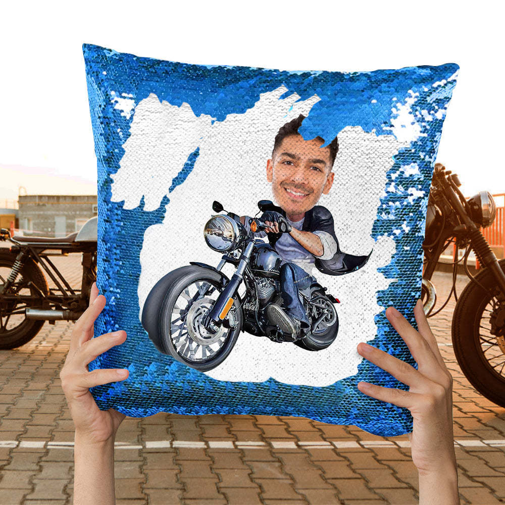 Foto Personalizada Lentejuelas Almohada Custom Unique Harley Motors Lentejuelas Almohada Regalos - soufeeles