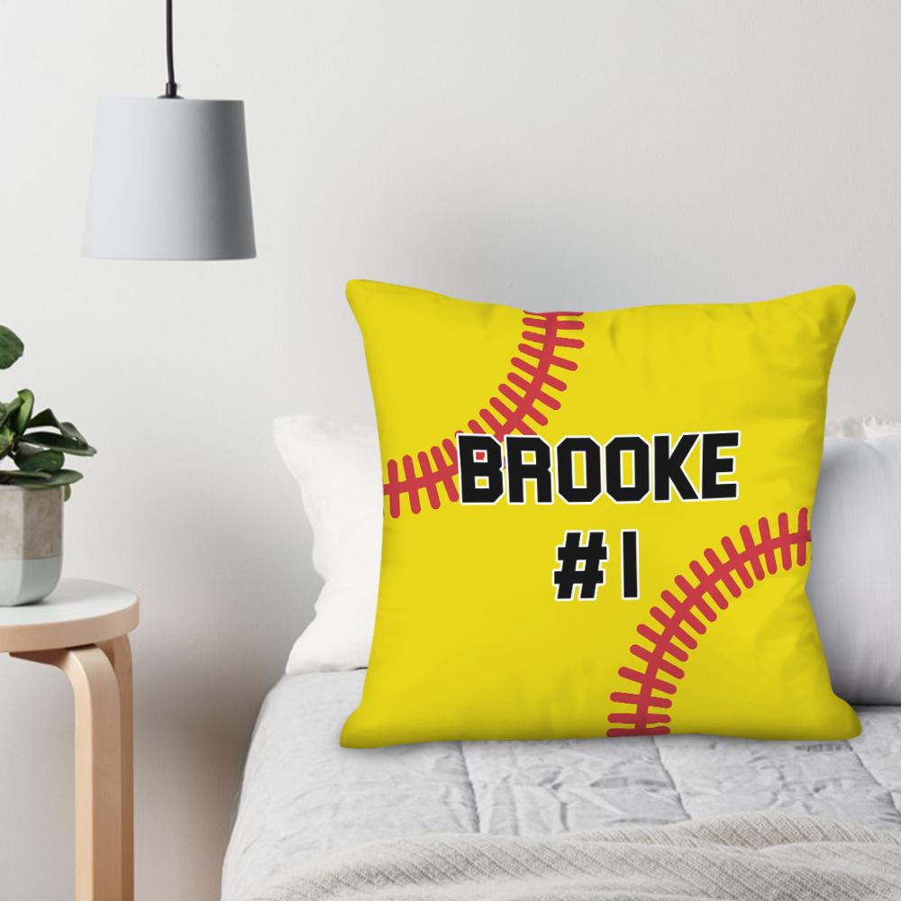 Cojín De Tiro Personalizado De Softball Personalizado, El Mejor Regalo Para Él - soufeeles