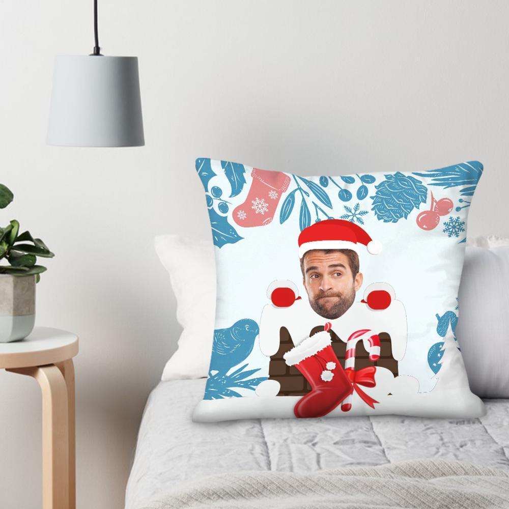 Funda De Almohada Personalizada Con Foto Cojín Personalizado De Papá Noel De Navidad Con Relleno