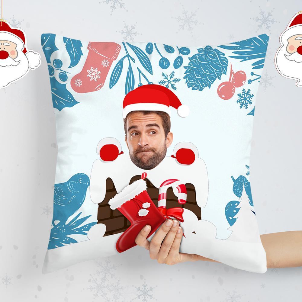 Funda De Almohada Personalizada Con Foto Cojín Personalizado De Papá Noel De Navidad Con Relleno