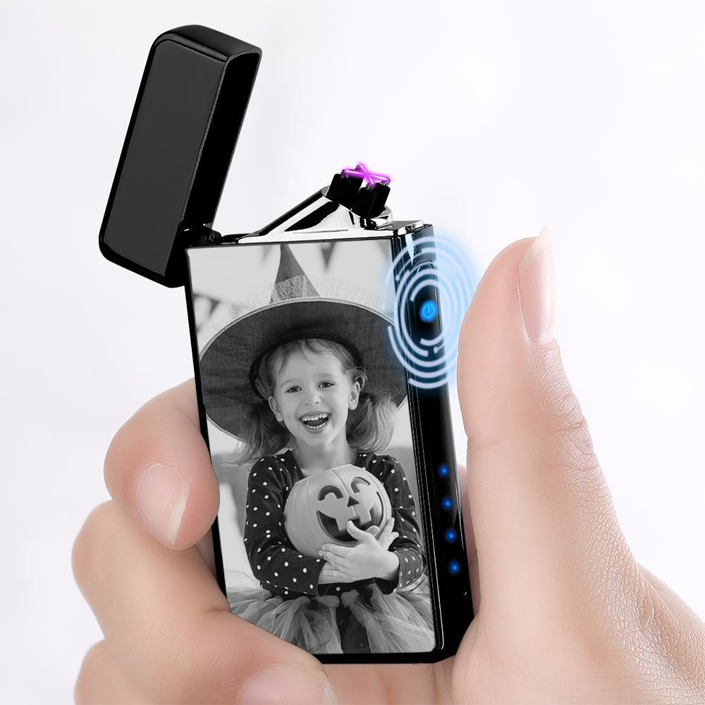 Regalos de Halloween Encendedor de Foto, Personalizada Grabada Encendedor de Foto Negro Familia Perfecta