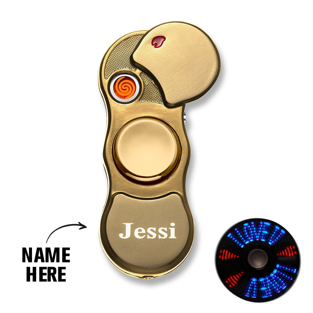 Encendedor Grabado Personalizado Led Fidget Spinner Regalos Creativos - soufeeles